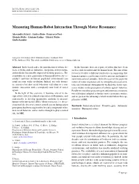 Measuring Human-Robot Interaction Through Motor Resonance
