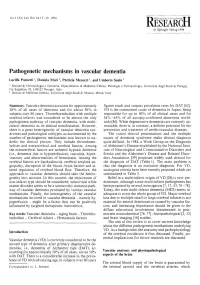 Pathogenetic Mechanisms in Vascular Dementia