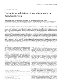 Peptide Neuromodulation of Synaptic Dynamics in an Oscillatory Network