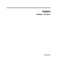 Pynacl Release 1.2.0.Dev1