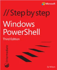 Windows Powershell Step by Step, Third Edition