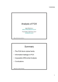 Analysis of FOX Summary