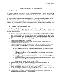 Anderson Station Park and Ride Plan 1. Introduction 2. Previous Council Direction/Policy