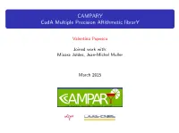 CAMPARY Cuda Multiple Precision Arithmetic Library