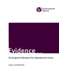 Ecological Indicators for Abandoned Mines