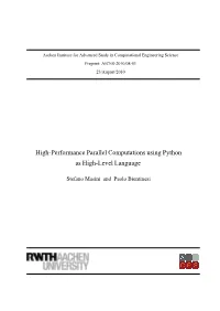High-Performance Parallel Computations Using Python As High-Level Language