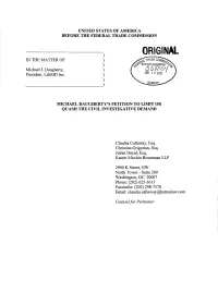 Petition to Limit Or Quash the Civil Investigative Demand Filed By
