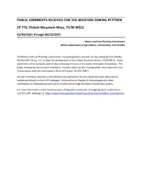 Public Comments Received for the Wolfden Zoning Petition
