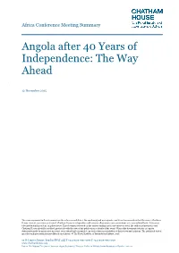 Angola After 40 Years of Independence: the Way Ahead