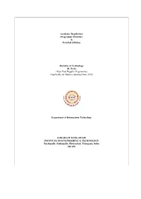 B. Tech) (Four Year Regular Programme) (Applicable for Batches Admitted from 2018