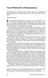 From Witchcraft to Pseudoscience