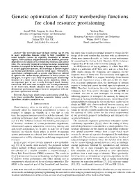 Genetic Optimization of Fuzzy Membership Functions for Cloud Resource Provisioning