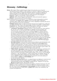 Glossary - Cellbiology