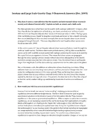 Isostasy and Large Scale Gravity Chap. 9 Homework Answers (Dec