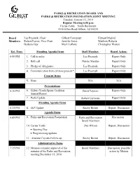 Joint Meeting Board & Parks and Recreation Foundation