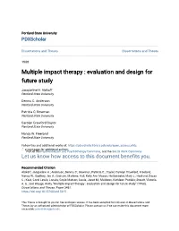 Multiple Impact Therapy : Evaluation and Design for Future Study