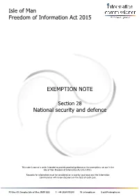 Section 28 National Security and Defence