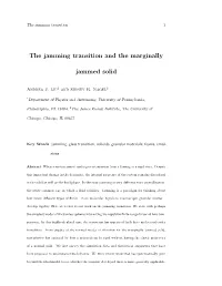 The Jamming Transition and the Marginally Jammed Solid