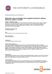 Epigenetic Age Acceleration and Cognitive Function in African