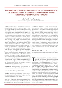 Farming and Catastrophe at La Joya: a Consideration of Agricultural Intensification and Risk in the Formative Sierra De Los Tuxtlas