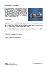 Iron and Steel: Introduction