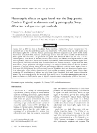 Metamorphic Effects on Agate Found Near the Shap Granite, Cumbria, England: As Demonstrated by Petrography, X-Ray Diffraction and Spectroscopic Methods