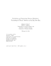 Predicting and Improving Memory Retention: Psychological Theory Matters in the Big Data Era