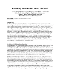 Recording Automotive Crash Event Data