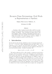 Recursive Prime Factorizations: Dyck Words As Representations Of