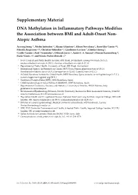 Supplementary Material DNA Methylation in Inflammatory Pathways Modifies the Association Between BMI and Adult-Onset Non- Atopic