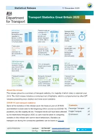 Transport Statistics Great Britain 2020