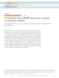 Virus-Borne Mini-CRISPR Arrays Are Involved in Interviral Conflicts