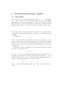 3 Two-Dimensional Linear Algebra