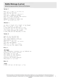 Battle Belongs [Lyrics] [Default Arrangement] by Brian Johnson and Phil Wickham