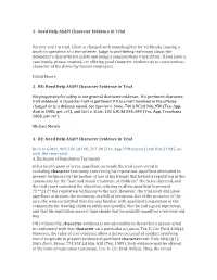 Character Evidence—How to Get It In