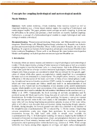 Concepts for Coupling Hydrological and Meteorological Models