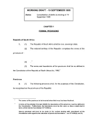 Drafts As Existing at 19 September 1995