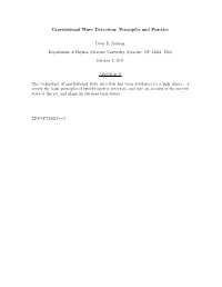 Gravitational Wave Detection: Principles and Practice