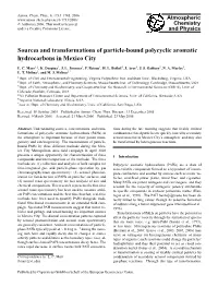 Sources and Transformations of Particle-Bound Polycyclic Aromatic Hydrocarbons in Mexico City