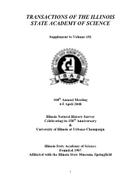 Transactions of the Illinois State Academy of Science