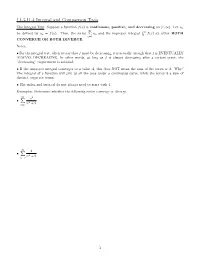 11.3-11.4 Integral and Comparison Tests