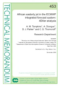 African Easterly Jet in the ECMWF Integrated Forecast System: 4Dvar Analysis