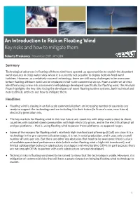 An Introduction to Risk in Floating Wind Key Risks and How to Mitigate Them
