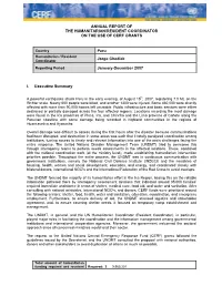 Annual Report of the Humanitarian/Resident Coordinator on the Use of Cerf Grants