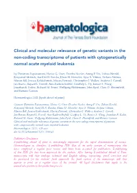 Clinical and Molecular Relevance of Genetic Variants in the Non-Coding