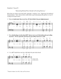 Harmonizing Notes Outside the Prevailing Harmony