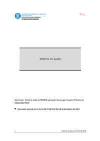 Informe De Gestió