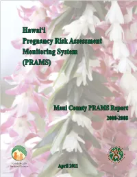 Maui County PRAMS Report 2000-2008 Foreword