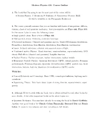 Modern Physics 436: Course Outline