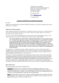 My Comments on the BNSC Space